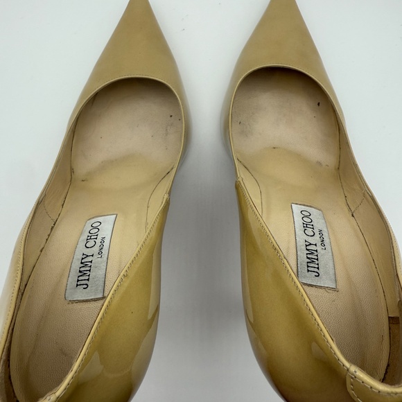JIMMY CHOO ABEL 100MM NUDE PATENT PUMPS SIZE 41 - Picture 7 of 9